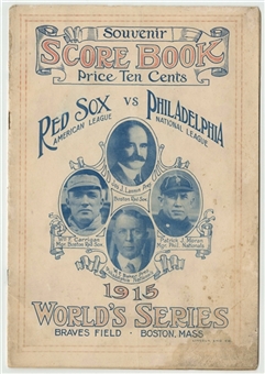 1915 World Series Program (Boston) Ruth Rookie Season! (Scored)